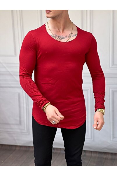 THE ONE Ανδρικό μπλουζάκι με ανοιχτό γιακά, οβάλ κοπής, βασικό μπλουζάκι