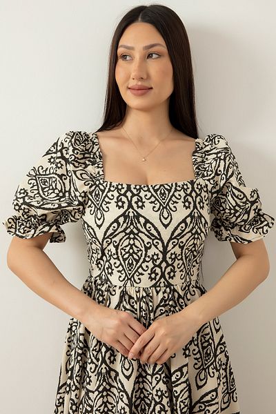 PULLIMM Rochie din popelin cu gât pătrat 3161