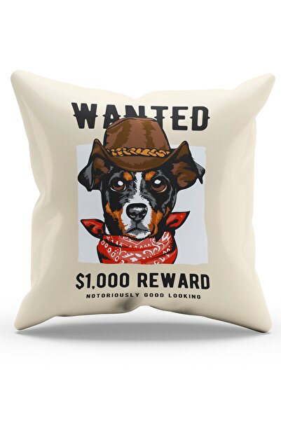 Moud's Husă de pernă din piele intoarsă cu model de câine cowboy imprimată pe...