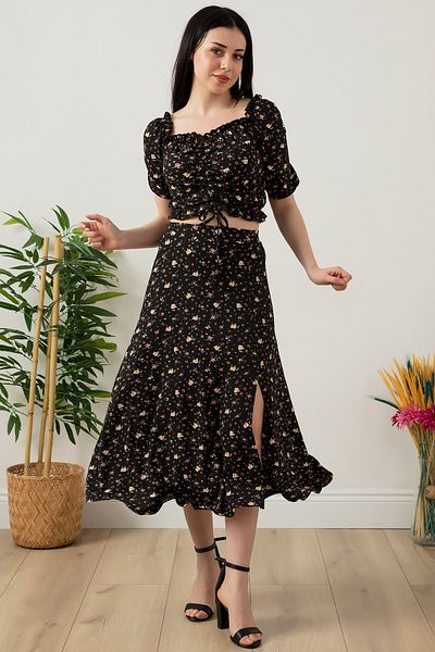 PULLIMM Σετ φούστα με σχισμή και Crop Wrap 1462
