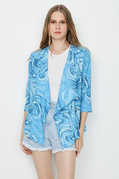 Select Moda Women's Colorful Asymmetric Cut Thin Jacket