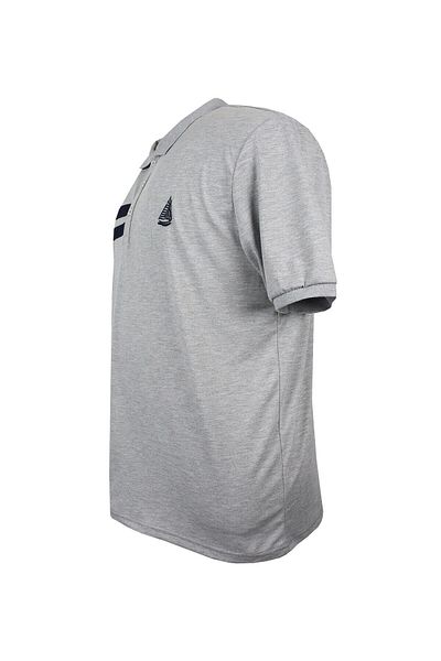 marufshop Μπλουζάκι Polo Neck Plus Size Pique Grey