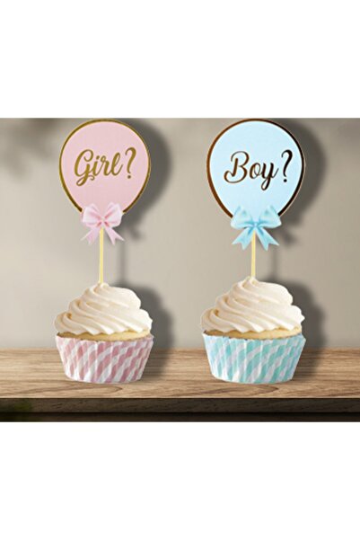 aşkın concept Cinsiyet Kürdan Varak Baskılı 10 lu Parti Süsü Cupcake Kürdanı