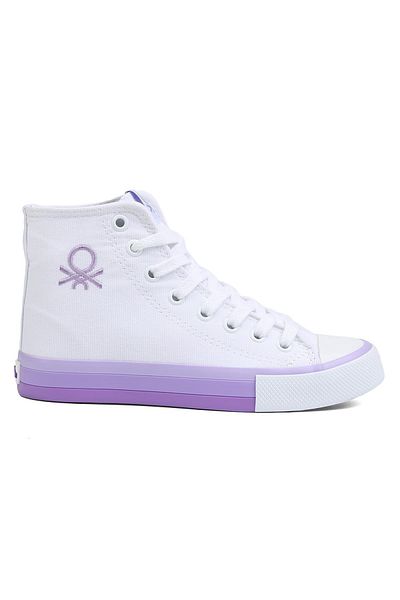 Benetton ® |   BN-90189 -Alb Liliac - Pantofi sport pentru femei