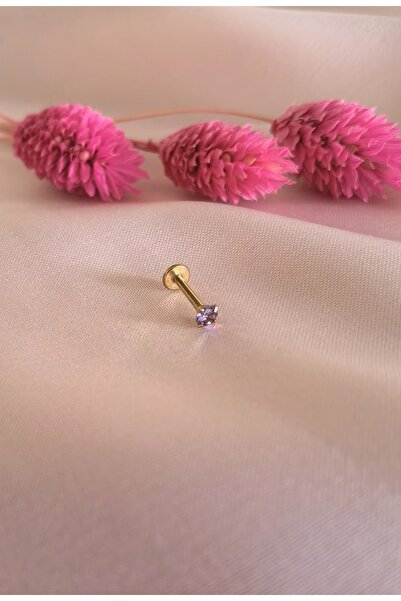 Bylin ZİRKON TAŞLI %100 CERRAHİ ÇELİK LABRET DUDAK PIERCING /KULAK PİERCİNG -...