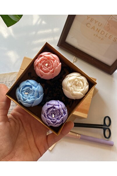 yeyu candles Şakayık Mum Seti Paketli