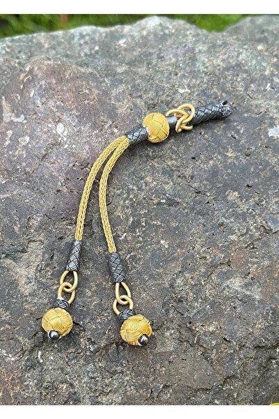 KAZZAZE مسبحة مزدوجة كلاسيكية باللون الفضي مع شرابة