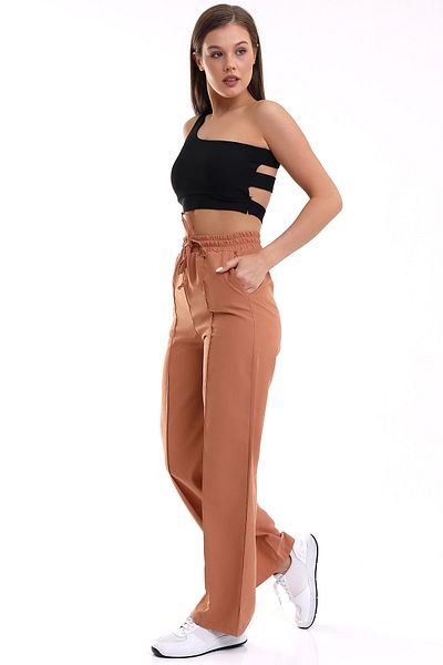 winmoda WOMEN'S WOVEN TROUSERS, FRONT STITCHED