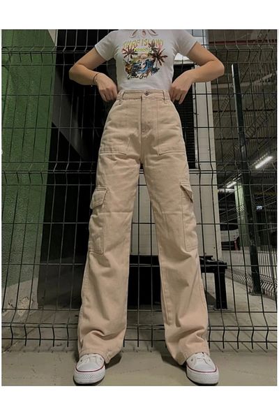 DEEFWEAR Παντελόνι Y2k Cream Cargo