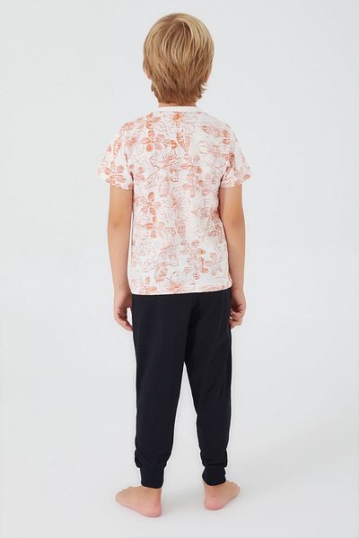 U.S. Polo Assn. BASE. Polo Assn. 1358 Flowered Boy Short Sleeve Pajama Set