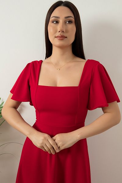 PULLIMM Rochie cu guler pătrat cu mâneci volante 932-2959