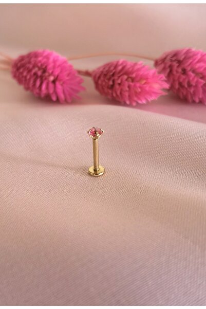 Bylin ZİRKON TAŞLI %100 CERRAHİ ÇELİK LABRET DUDAK PIERCING /KULAK PİERCİNG - TAŞ ÇAPI 3 MM - 1 adet