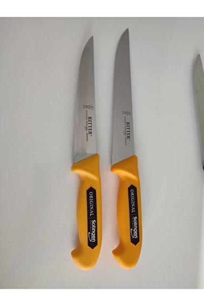 Solingen Kasap Bıçağı Seti 2 Adet ( 18cm 21cm) Sarı