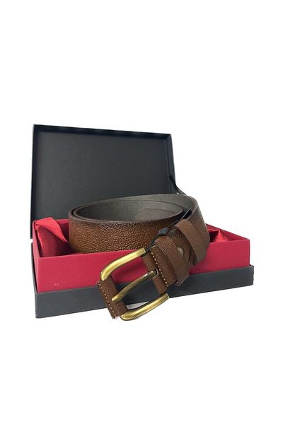 Fossil Tasado Brown Genuine Plain Leather Sports 4 cm Men's Belt