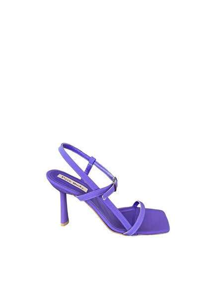 Park Moda pm1718 mor bantlı topuklu ayakkabı