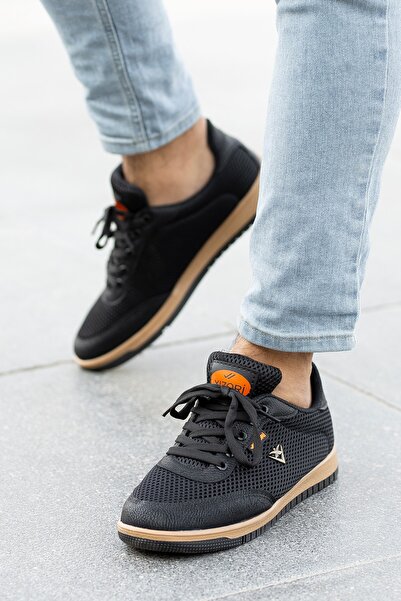 BOUIS Ανδρικά, μαύρα καπνιστά, κλασικά αθλητικά παπούτσια με κορδόνια, εύκαμπτα αθλητικά παπούτσια κατά του ιδρώτα