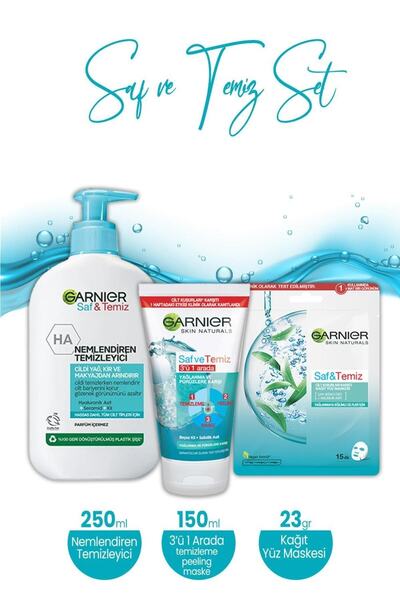 Garnier 3' ü 1 Arada Saf Temiz Bakım Seti