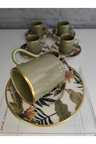 ALANYA HOME DECOR LUXURIOUS GOLD COFFEE CUP SET 12 PRC FOR 6 PERSONS