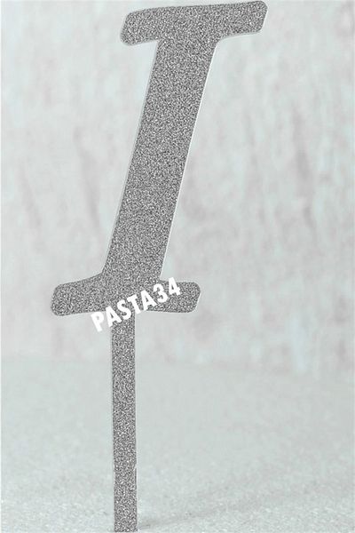 Pasta34 Ασημί Plexi Letter 5 cm Ασημί I που δεν χυθεί