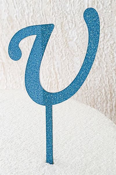 Pasta34 Χωρίς χυμένο γράμμα ασημί πλεξιγκλάς 5 cm μπλε U