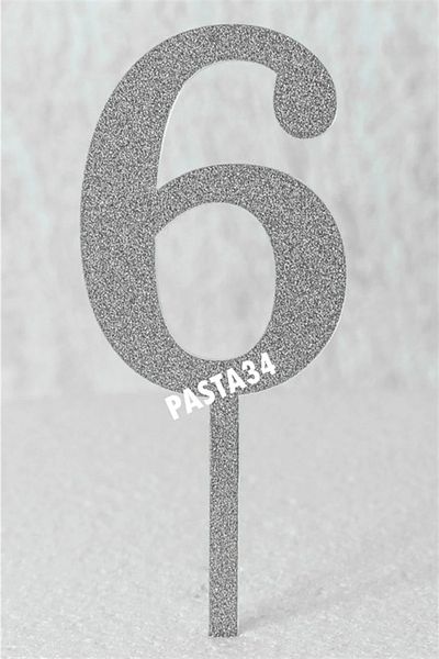 Pasta34 Ασημί πλεξιγκλάς που δεν χυθεί Αριθμός 5 εκ. Ασημί 6