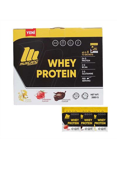 Mustang Nutrition 72 Sachet Whey Protein - 2880 Gr