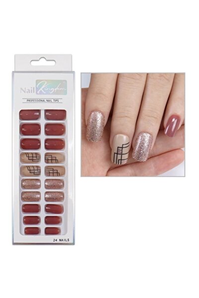 Nail Master 24'lü Desenli Takma Tırnak Seti Zararsız Yapıştırıcı
