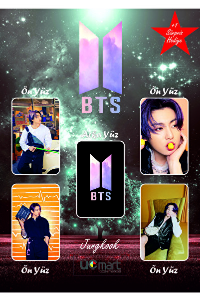ÜÇ MART BASKI MERKEZİ BTS-Jungkook PhotoCard Yüksek Kalite (FotoKart,PC)