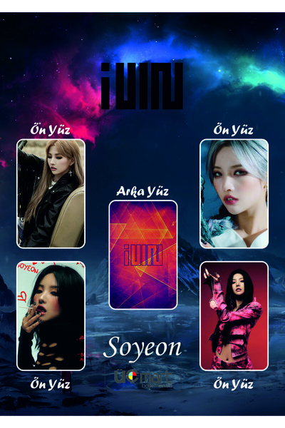 ÜÇ MART BASKI MERKEZİ (G)-IDLE-Soyeon PhotoCard Yüksek Kalite (FotoKart,PC)
