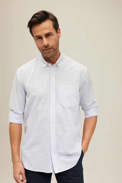 DeFacto Комір з довгим рукавом Сорочка Regular Fit Сорочка Комір з довгим рукавом Сорочка