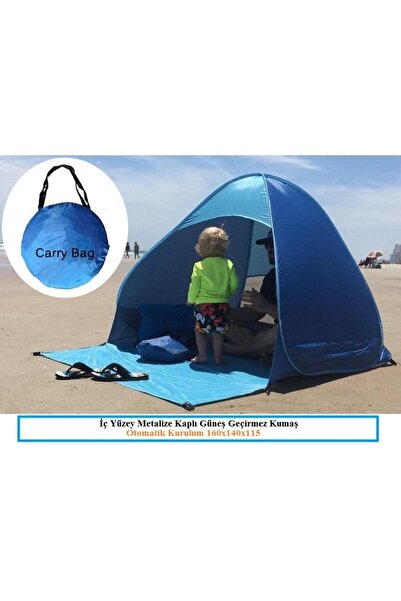 whitetech Otomatik Kurulum Plaj Çadırı İç Yüzey Metalize Kaplı Güneş Geçirmez...