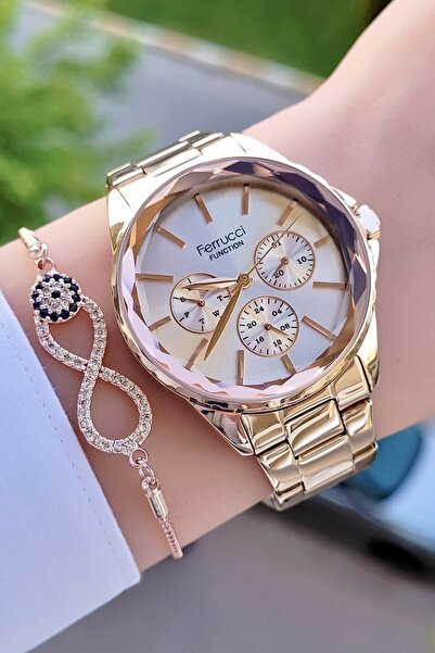 Ferrucci Fonksiyonlu Kadın Kol Saati Ve Bileklik