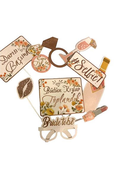 Happyland Bride Konsept Bride To Be 10'lu Konuşma Kartı Seti Çiçekli Model