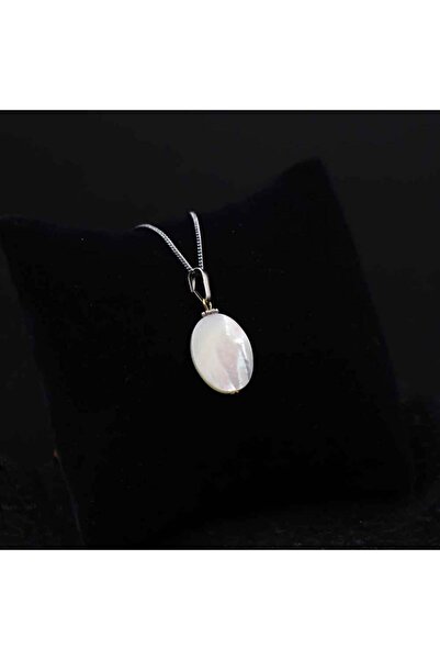 MYTAKIAĞACIMFH Sedef Taşı (Oval) Model Doğal Taş Kolye