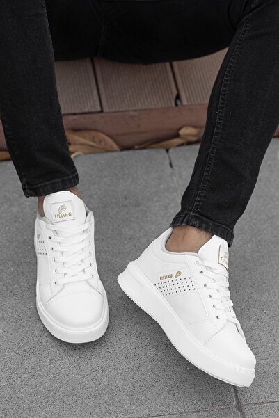 BOUIS Ανδρικά, λευκά, περιστασιακά κορδόνια, εύκαμπτα αθλητικά παπούτσια Lifestyle Classic αθλητικά παπούτσια