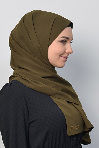 Altobeh Medina Silk Plain Hijab Shawl-khaki