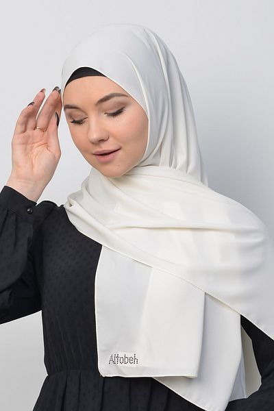Altobeh Medina Silk ίσιο χιτζάμπ Shawl-Ecru