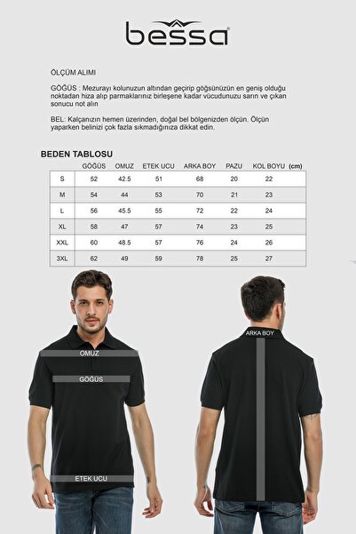 BESSA Men's Red Pocketless Polo Collar Printed Cotton T-Shirt