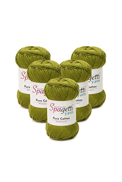 Spagettiyarn Pure Cotton 5'li Yağ Yeşil El Örgü İpliği