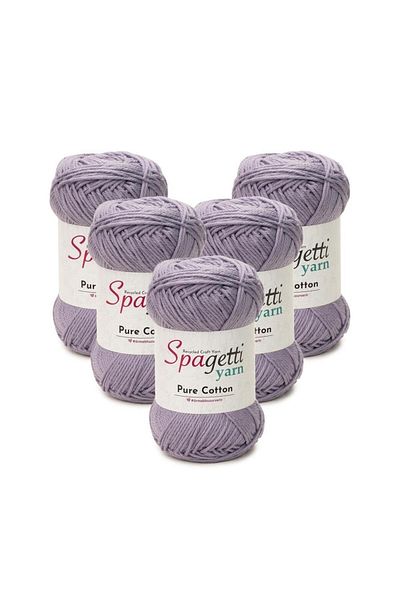Spagettiyarn Πλεκτό νήμα λιλά από καθαρό βαμβάκι 5 τεμαχίων