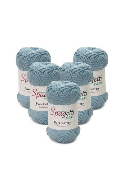 Spagettiyarn Pure Cotton 5'li Bebe Mavi El Örgü İpliği