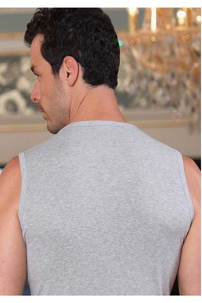 Şahinler Me023 Brand New Sleeve Ribbed Men's Undershirt Gray New Season (Economical Pack of 5)