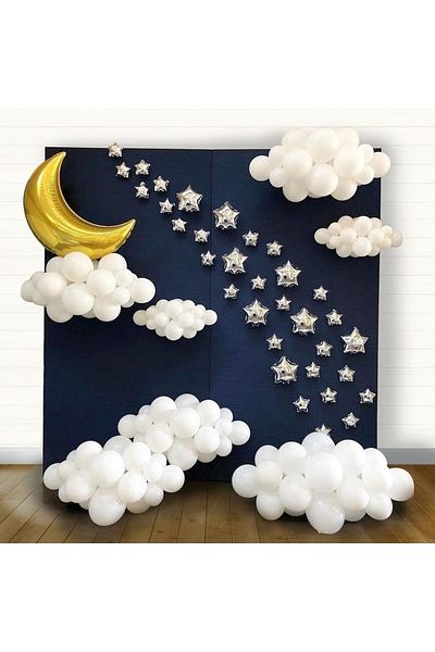 Party City Special Day Silver Star Balloon Concept Gold Moon Balloon Set