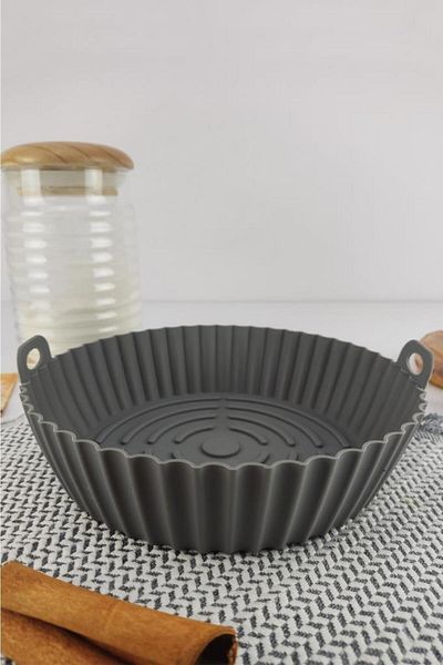 Digithome Fireproof Non-Stick Silicone Handle Airfryer Mold 20 Cm Gray - Thn75825 C1-1-18