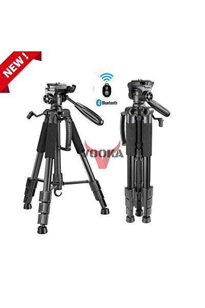 VOOKA A Plus Tripod Bluetooth Kumandalı 155 Cm Profesyonel Telefon Kamera Tutucu Çantalı