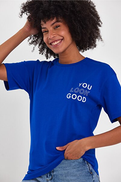 ASEDE Pogledaj Oversize kroj Štampano Osnovni T-shirt