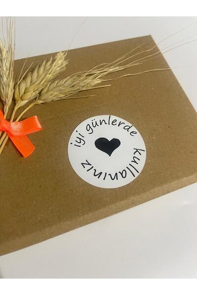 ButikSosyetik ملصق لاصق دائري باللون الأسود مع قلب في المنتصف مقاس 5 × 5 سم 1...