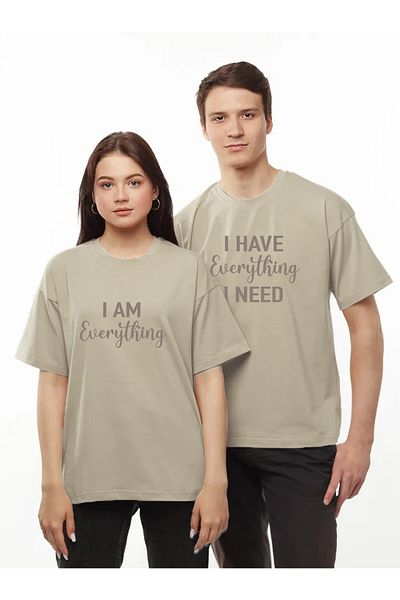 Pear Wear Everything Dear Couple Set T-Shirt Oversize Motto Dear Couple T-Shirt