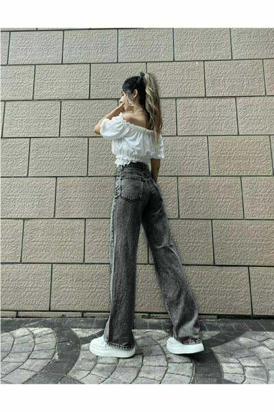 TugsatTasarTekstil Nirvana Füme Жіночі обтягуючі штани-палаццо з широкими штанинами