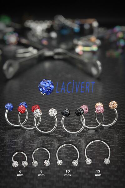 depozoom Şambala 316L Cerrahi Celik Halka Piercing Lacivert